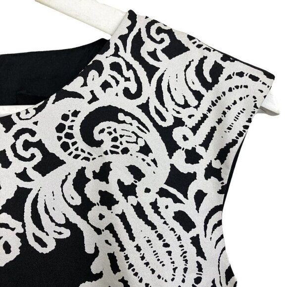 NWT TIBI Violette Sleeveless Black and White Baroque Print Silk Dress - Picture 9 of 13